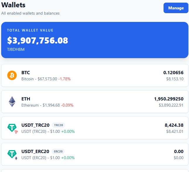 Crypto and stock trading account preview